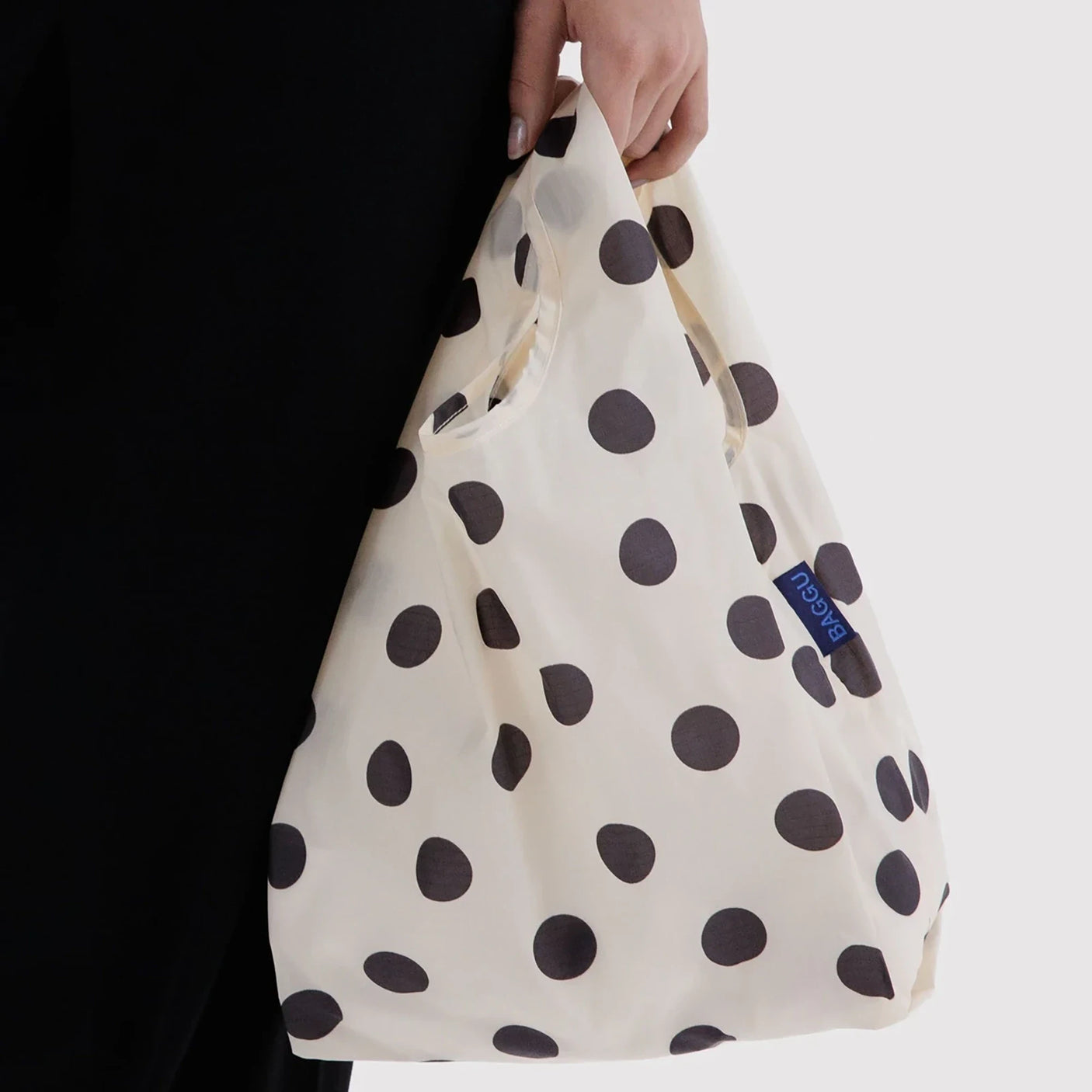 Baby Baggu Bag - Cream and Black Polka Dot
