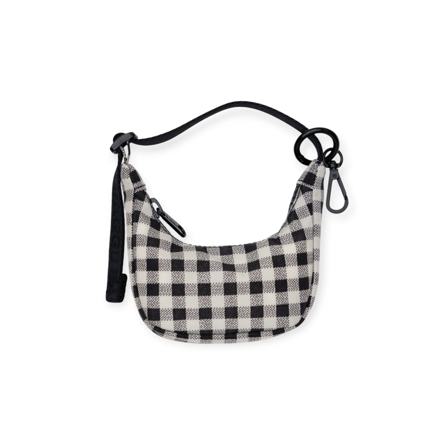 Baggu Crescent Bag Charm - Black & White Gingham