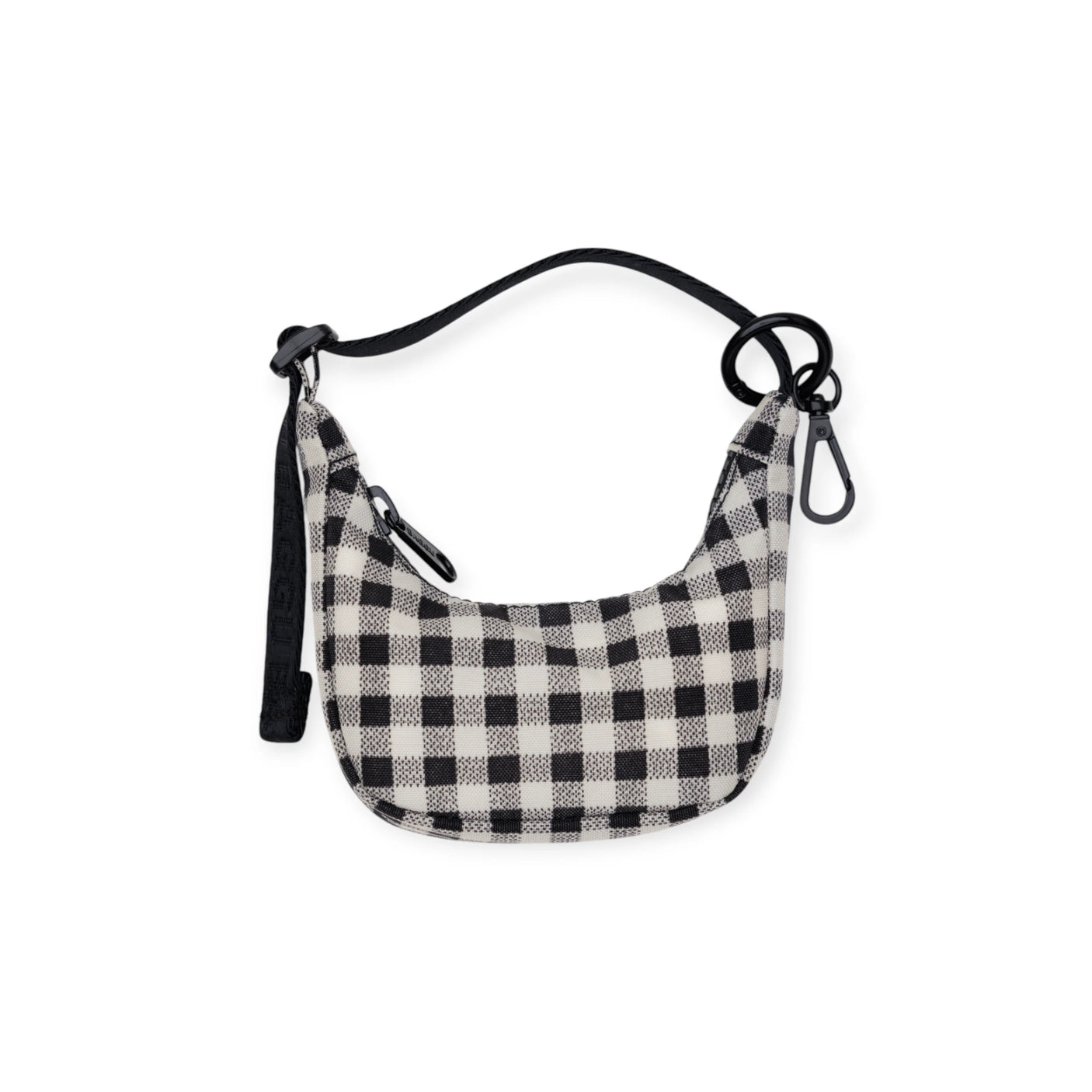 Baggu Crescent Bag Charm - Black & White Gingham