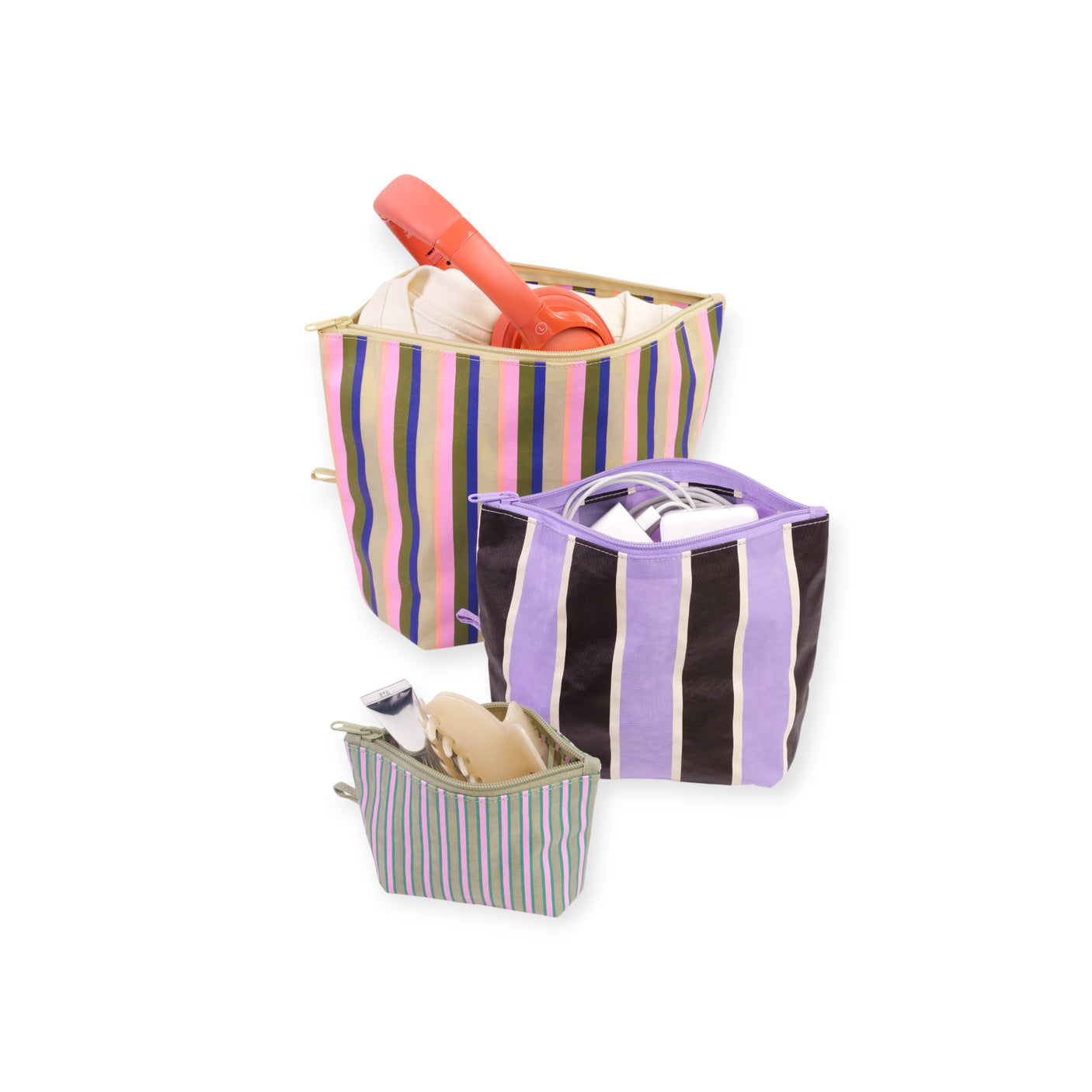 Baggu Go Pouch Set - Candy Shop Stripes