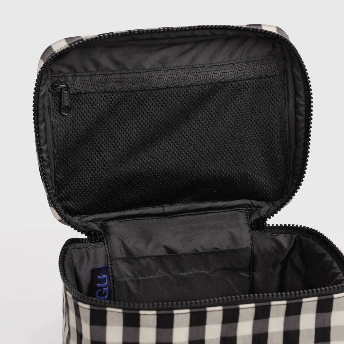 Baggu Large Cosmetic Case - Black & Cream Gingham