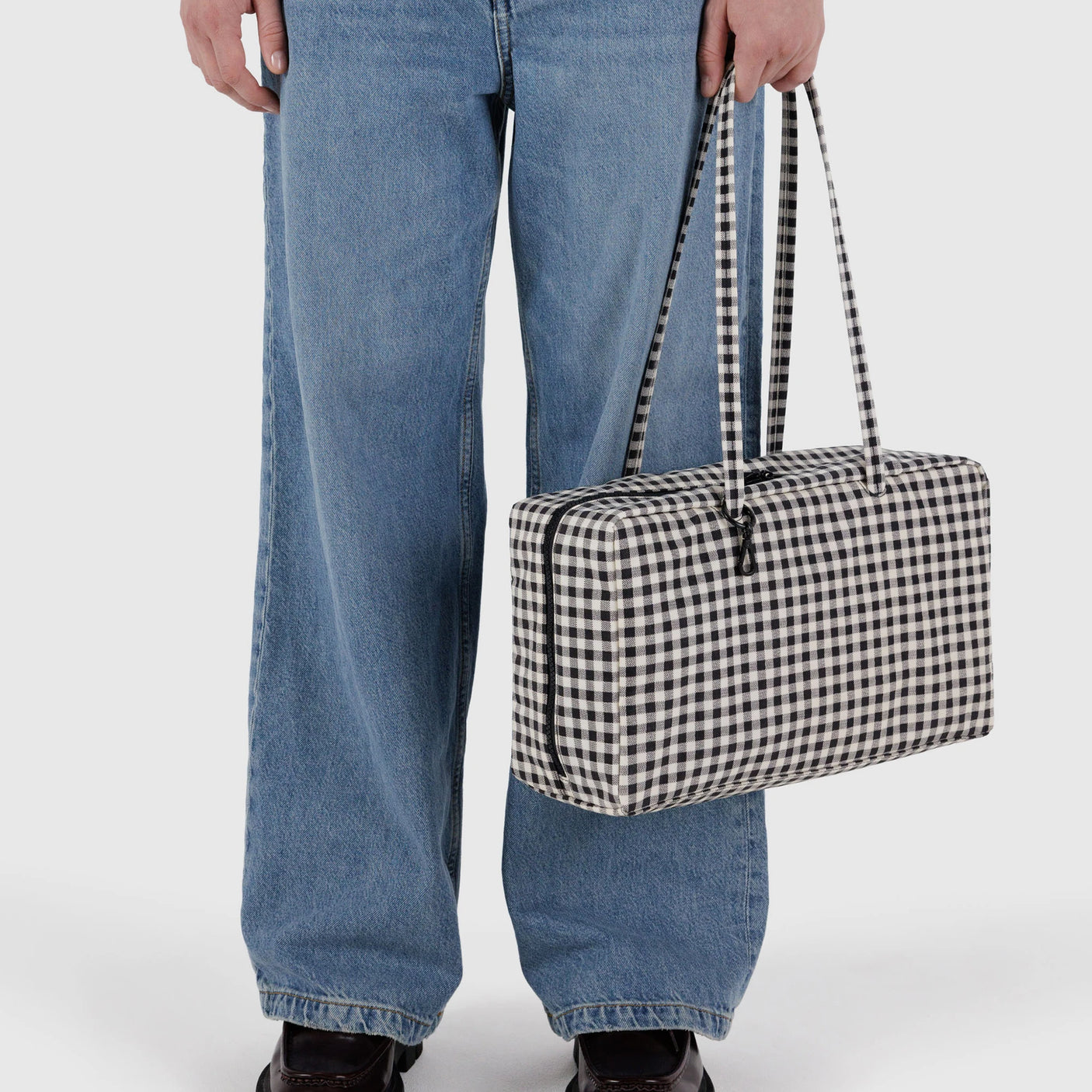 Baggu Medium Nylon Bowler Bag - Gingham