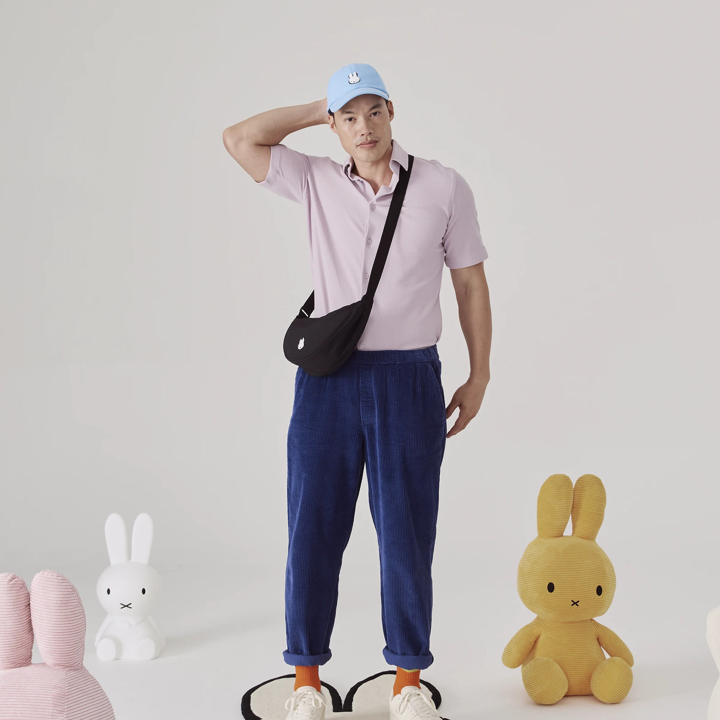 Miffy Crescent Crossbody Bag - Black