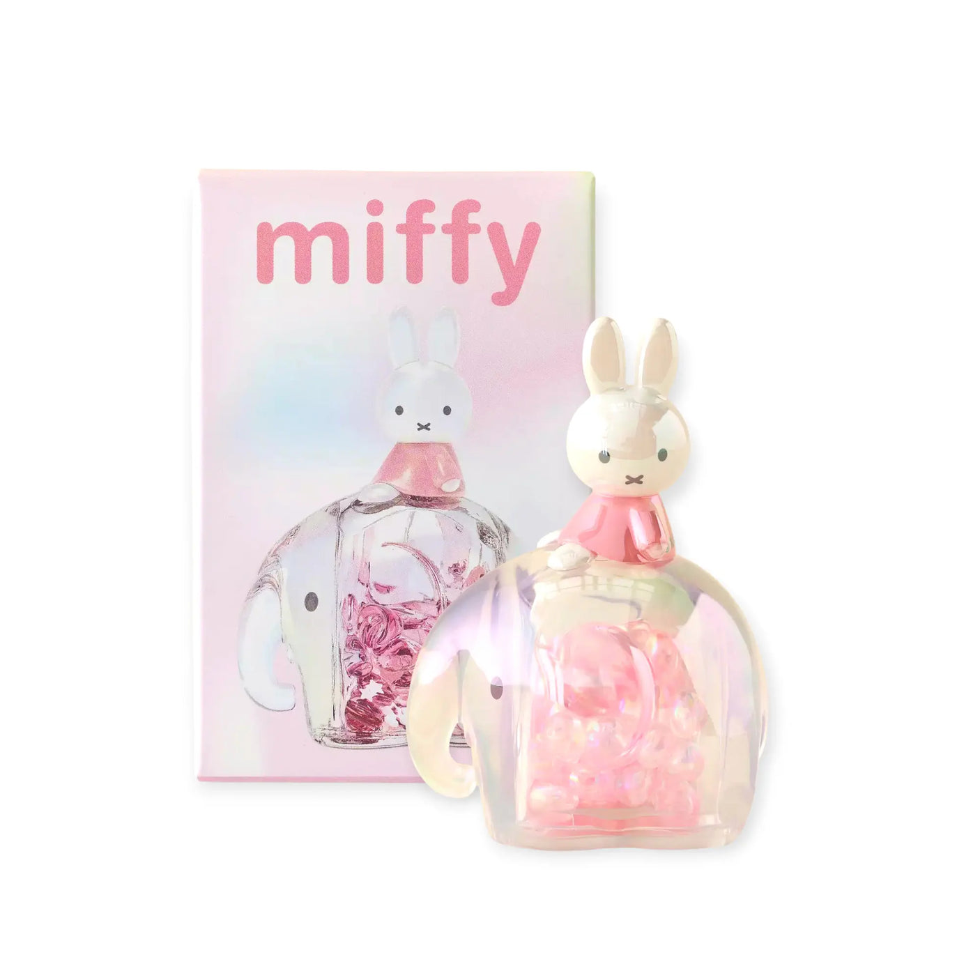 Miffy elephant snowglobe blind box with pink rabbit figure in clear dome