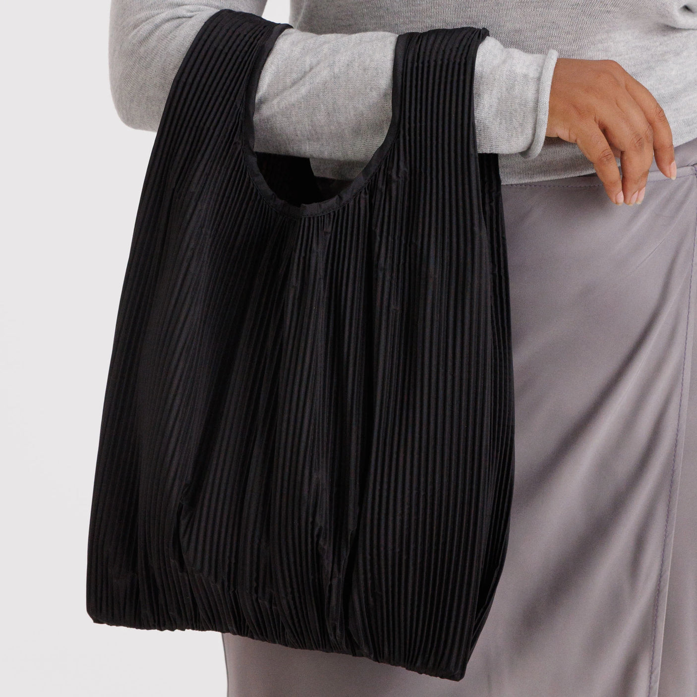 Pleated Baggu Bag - Black