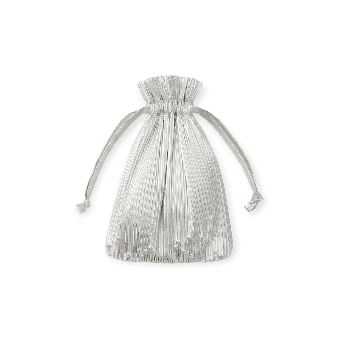 Pleated Baggu Bag - Chrome Metallic