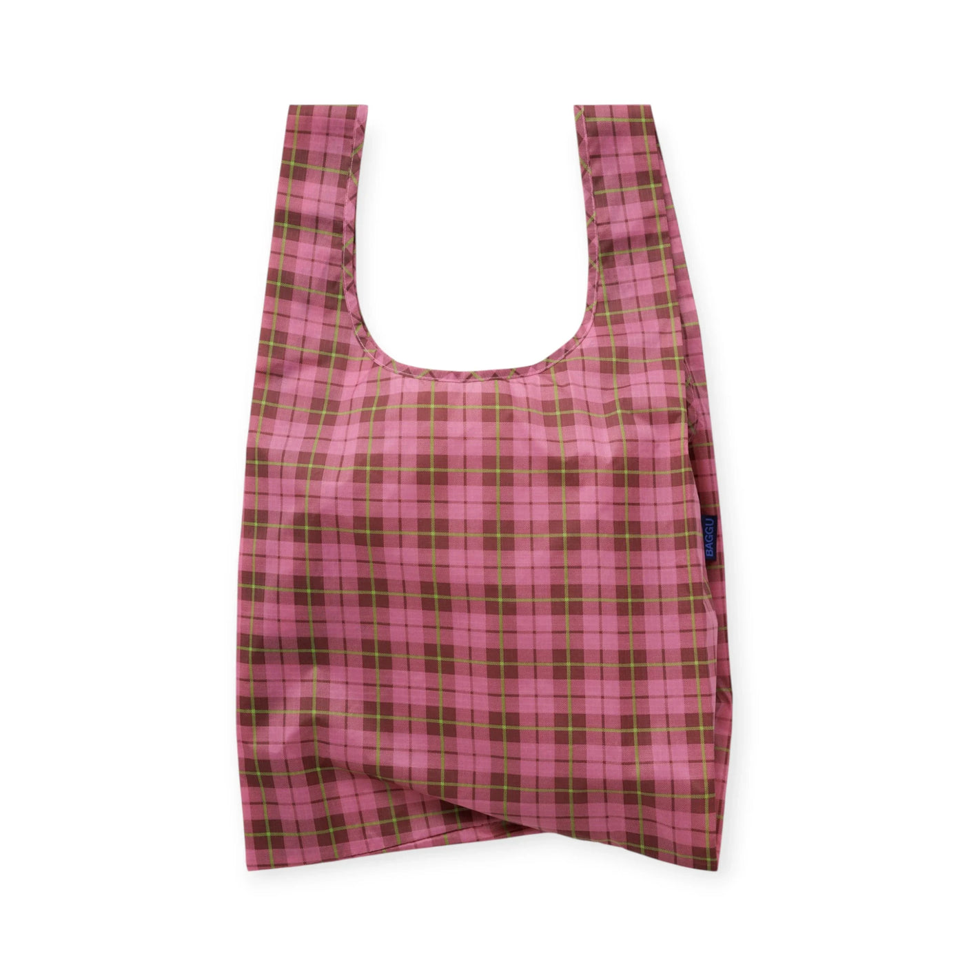 Standard Baggu Bag - Azalea Pink Tartan