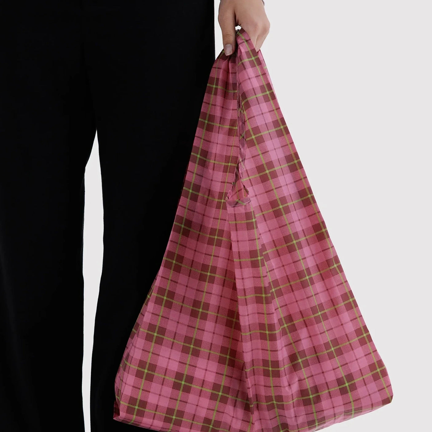 Standard Baggu Bag - Azalea Pink Tartan