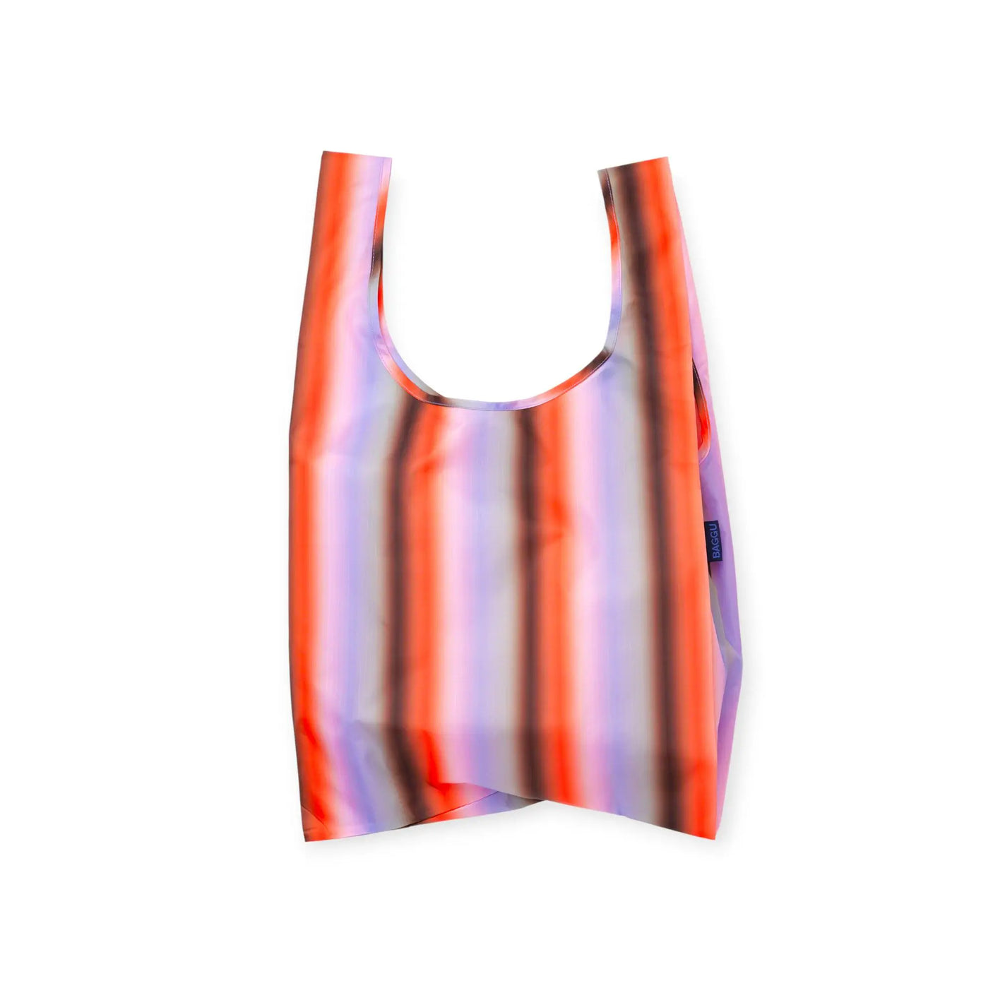Gradient reusable tote bag with open top and folded sides