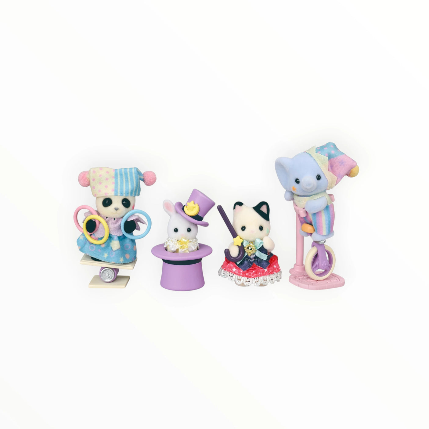 Sylvanian Families - Dream Showtime Babies with four plush animal characters in colorful show costumes and accessories