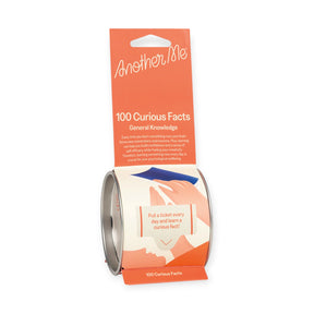 Metallic tin holding Another Me 100 Daily Curious Facts general knowledge cards, gallery position 1