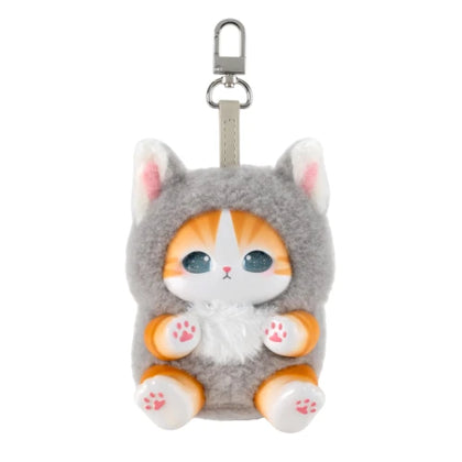 Wolf figure from the Mofusand Kiramekko Fluffy Kitten Keychain Lineup