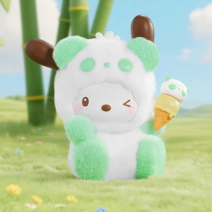 Pochacco Green Panda figure from the Sanrio Colourful Panda - Flocked Figure Lineup