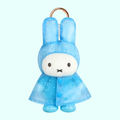 Blue figure from the Miffy Raincoat Plush Keychain Lineup