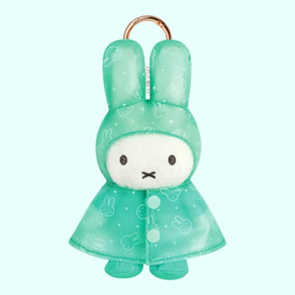 Cyan figure from the Miffy Raincoat Plush Keychain Lineup