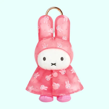 Pink figure from the Miffy Raincoat Plush Keychain Lineup