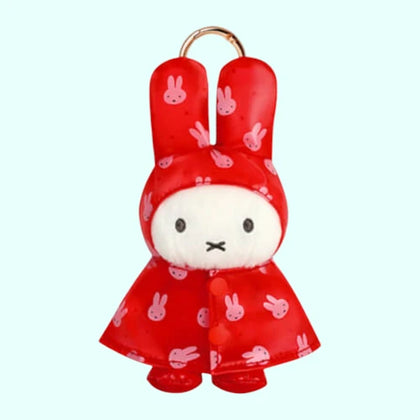 Red figure from the Miffy Raincoat Plush Keychain Lineup
