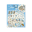 2.5D mini convenience store room sticker puzzle box front, blue and white