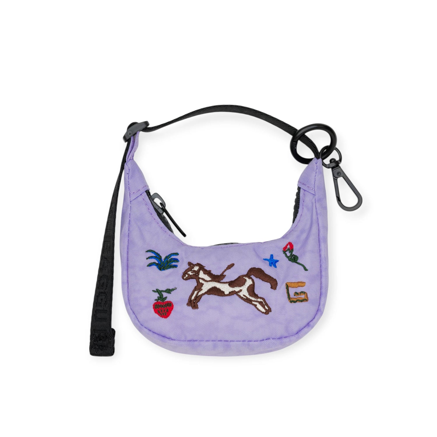 Baggu Crescent Bag Charm - Embroidered Pony