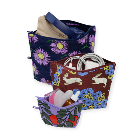 Baggu Go Pouch Set - Night Orchard