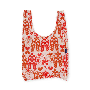Standard Baggu Bag in Cowgirl pattern with red and white geometric cowboy motifs on white background, gallery position 1