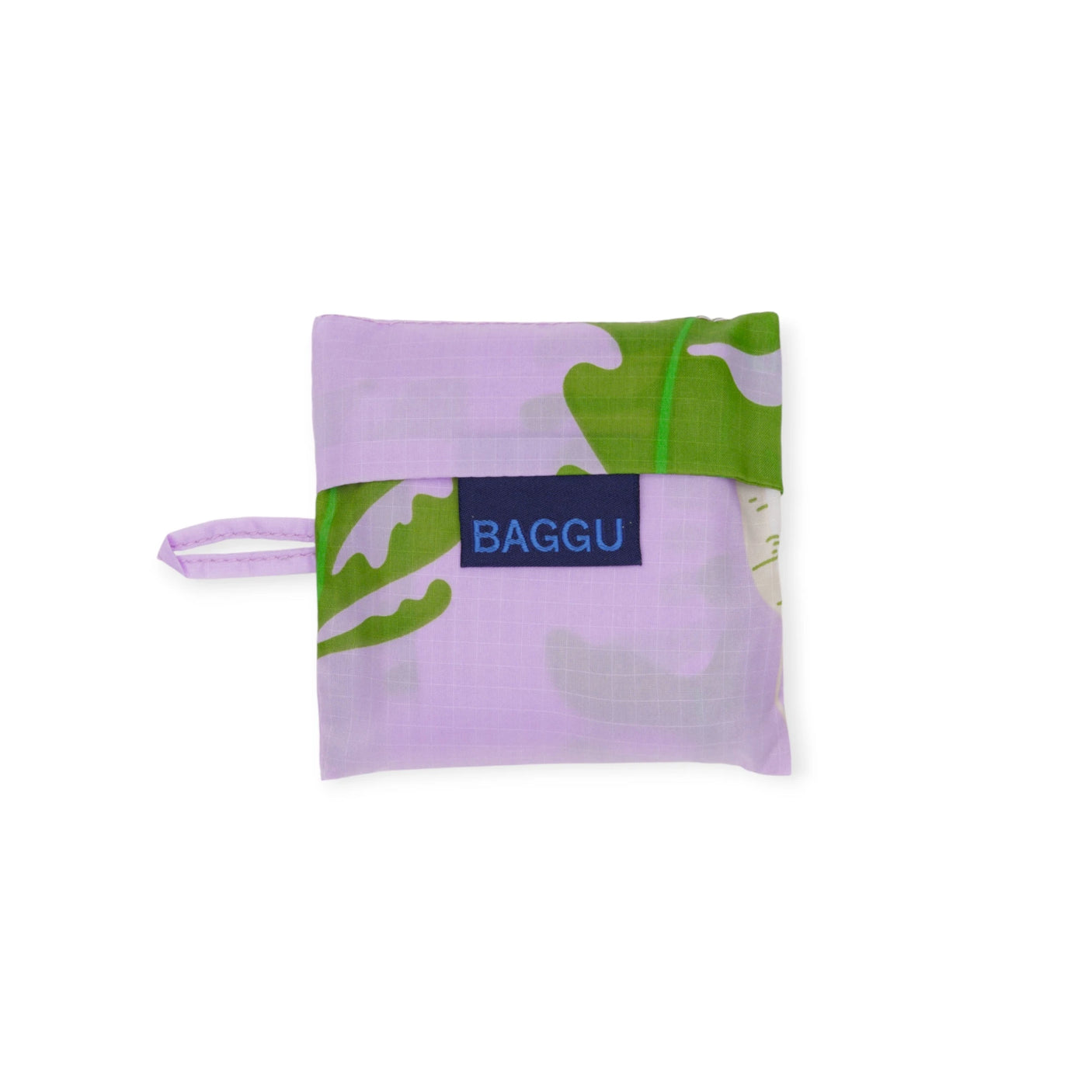 The Baby Baggu Reusable Bag in Daikon Pink by Baggu, crafted from recycled nylon, is perfect for easily handling your grocery hauls.