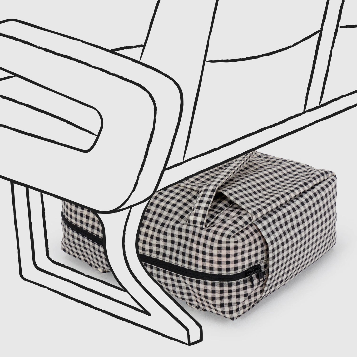 Baggu Small Cloud Carry-on - Black & White Gingham