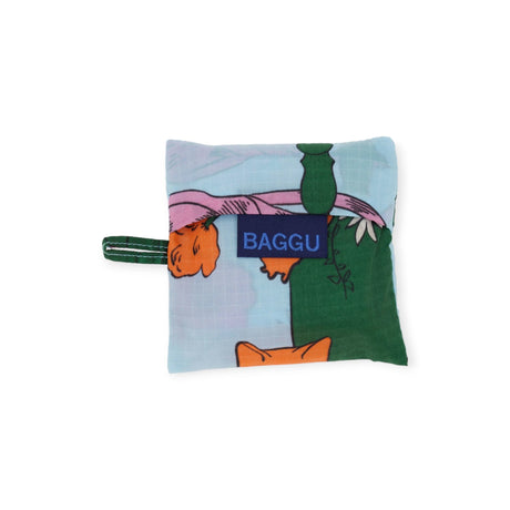 A vibrant Baby Baggu Reusable Bag by Baggu features a delightful Table Cats print on recycled nylon, complete with the iconic Baggu label.