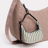 Baggu Crescent Bag Charm - Sage Stripe