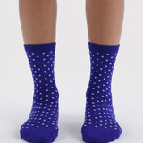 Baggu Crew Socks - Micro Blue and White Polka Dot