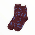 Baggu Crew Socks - Mahogany Happy
