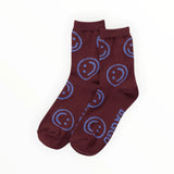 Baggu Crew Socks - Mahogany Happy