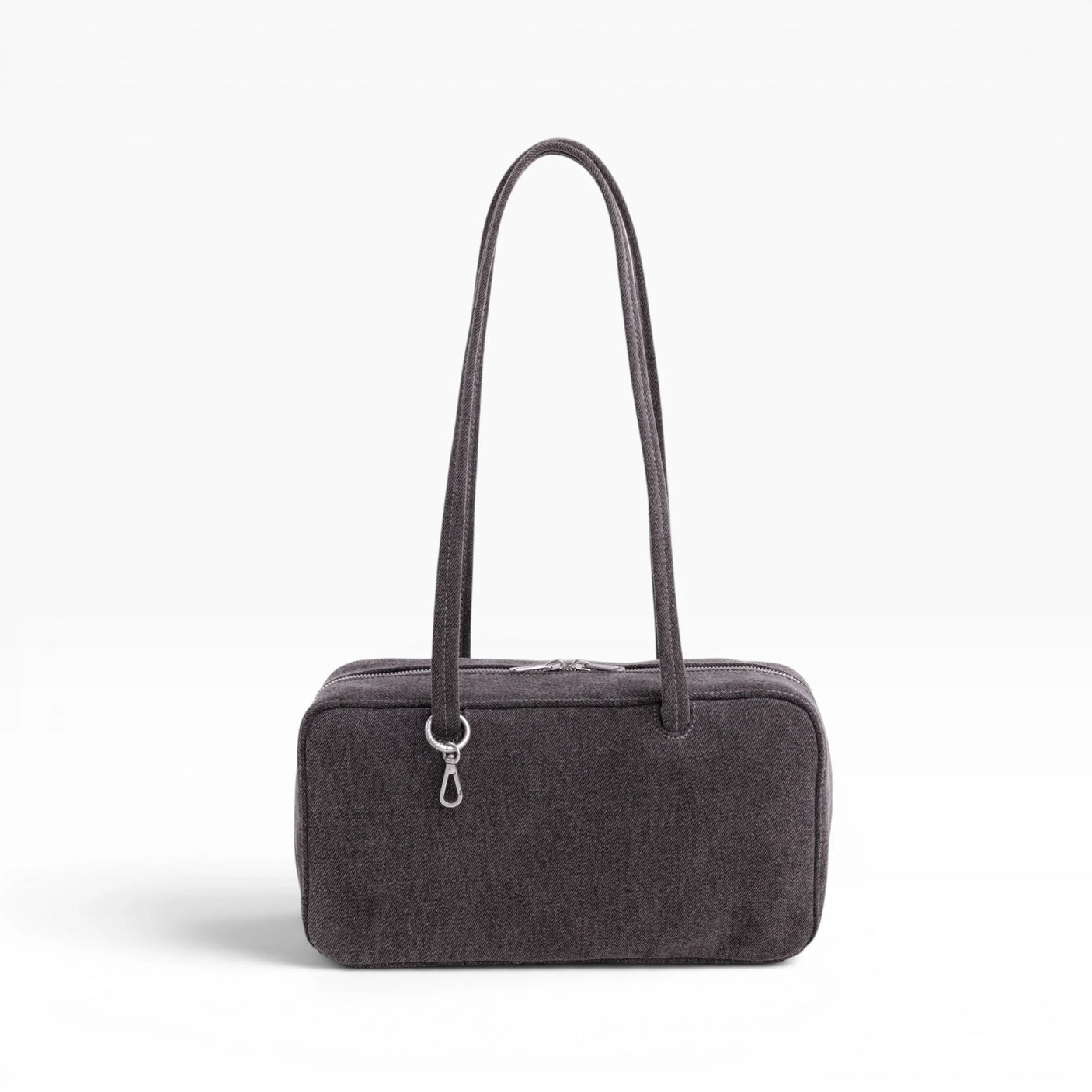 Baggu Denim Bowler Bag - Washed Black