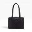 Black cloud tote bag with top handles and zip closure