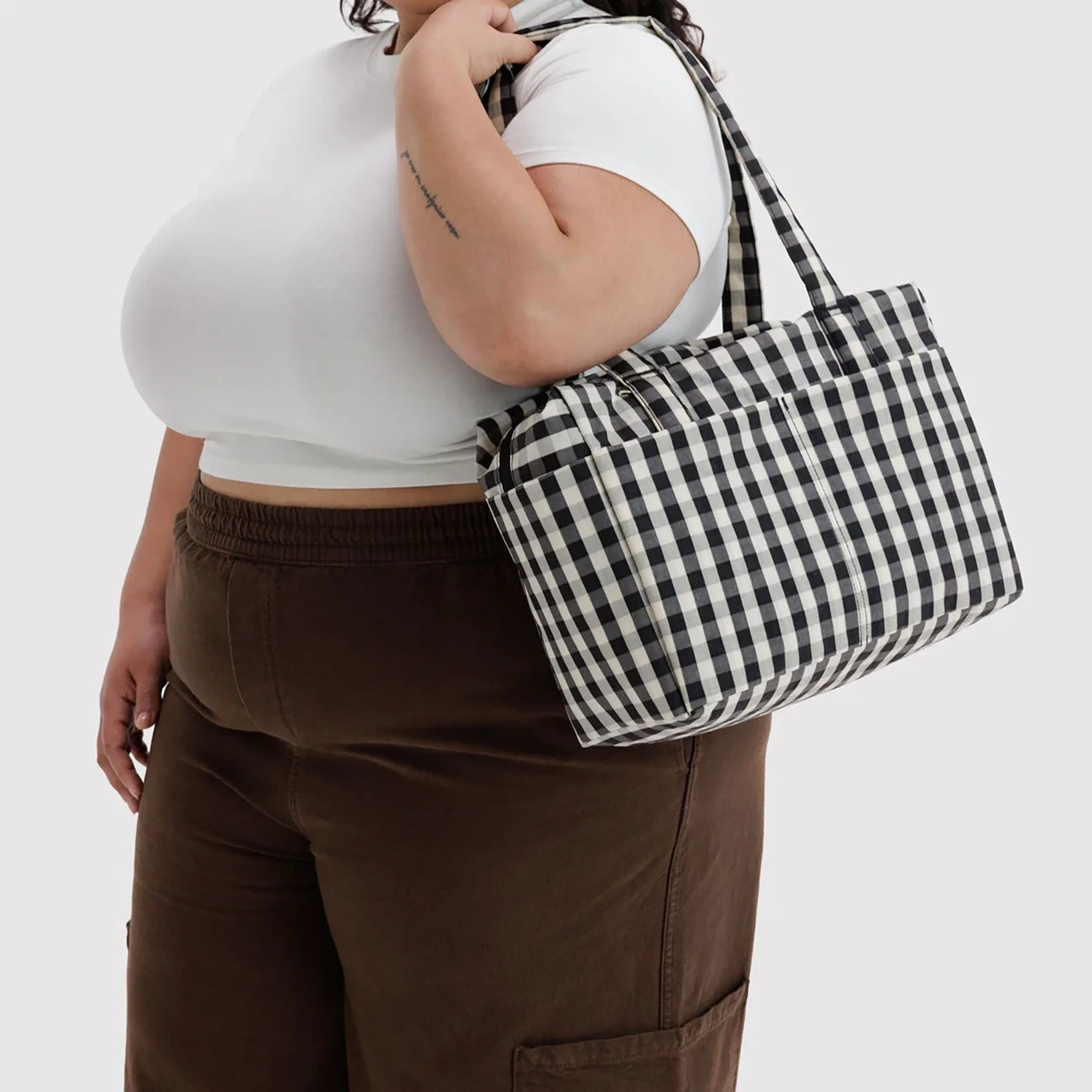 Baggu Everyday Cloud Bag - Black and Cream Gingham