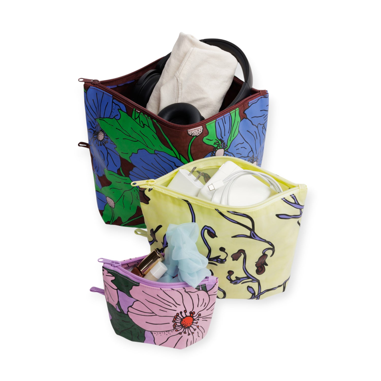 Baggu Go Pouch Set - Poppy Mix