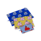 The Peanuts x Baggu Go Pouch Set - Puffer Snoopy by Baggu includes four vibrant and eco-friendly pouches, each adorned with charming cartoon bear designs. Featuring bears clad in puffer jackets set against diverse backgrounds, these whimsical bags are perfect for infusing a playful touch into your everyday essentials.