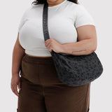 Baggu Medium Nylon Crescent Bag - Charcoal Ditsy Floral