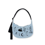 Baggu Medium Nylon Crescent Bag - Embroidered Ballet