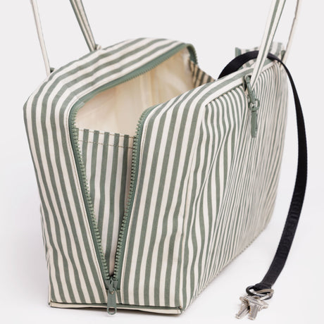 Baggu Medium Nylon Bowler Bag - Sage Stripe