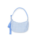 Baggu Medium Nylon Crescent Bag - Light Blue Gingham