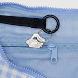 Baggu Medium Nylon Crescent Bag - Light Blue Gingham
