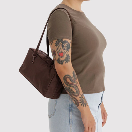 Baggu Nylon Bowler Bag - Coffee