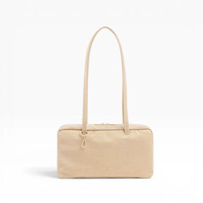 Baggu light tan nylon bowler bag with top handles