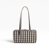 Baggu Nylon Bowler Bag - Black and Cream Gingham