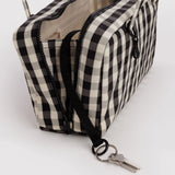 Baggu Nylon Bowler Bag - Black and Cream Gingham