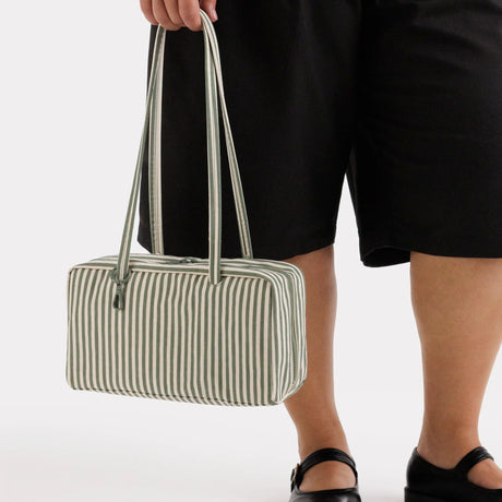 Baggu Nylon Bowler Bag - Sage Stripe