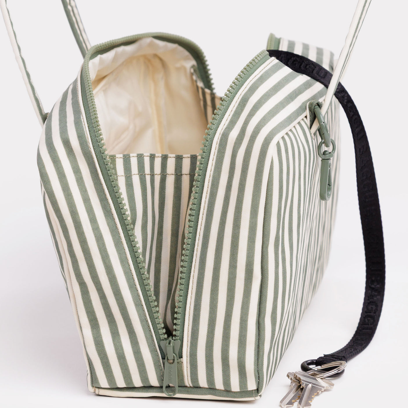 Baggu Nylon Bowler Bag - Sage Stripe