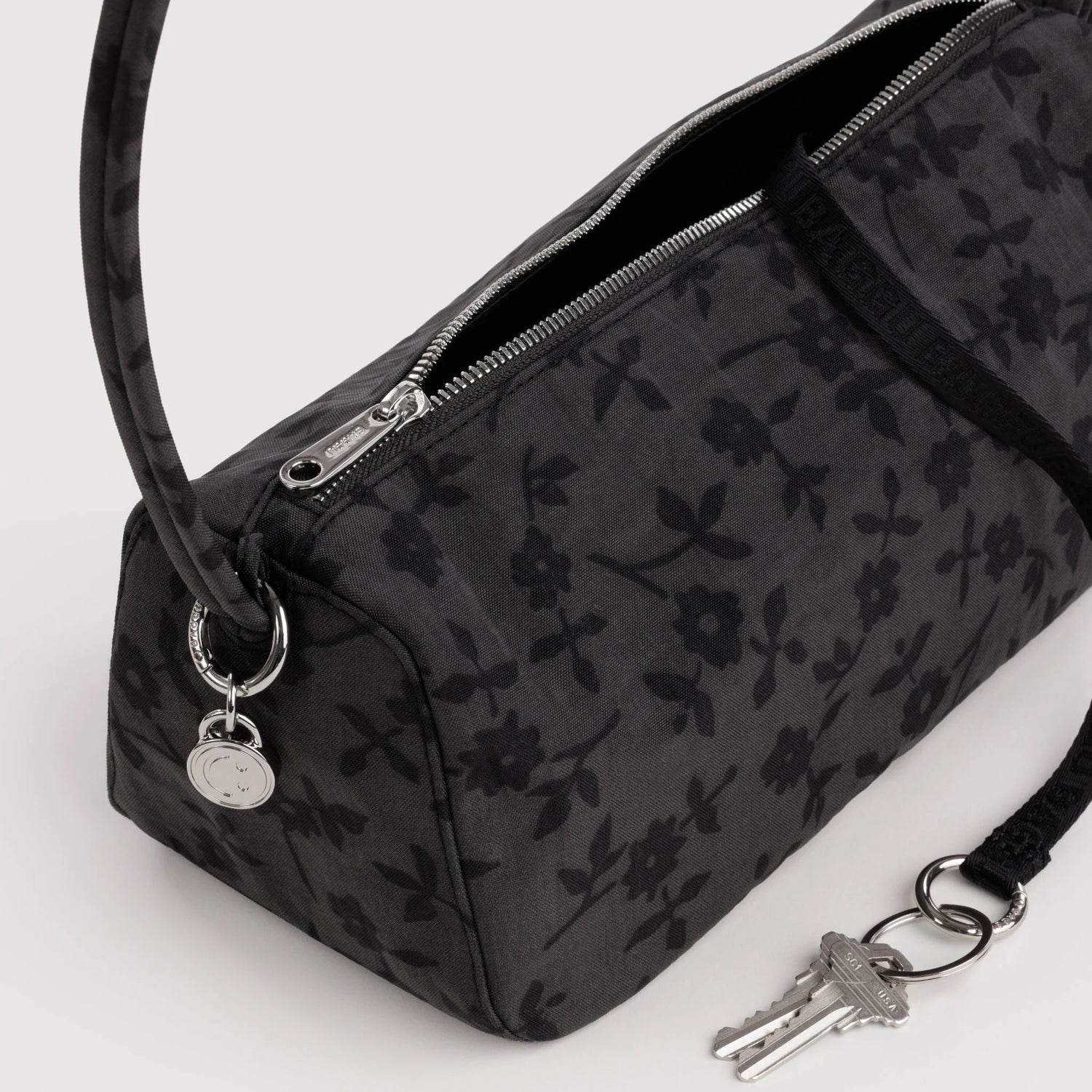Baggu Nylon Loaf Bag - Charcoal Ditsy Floral