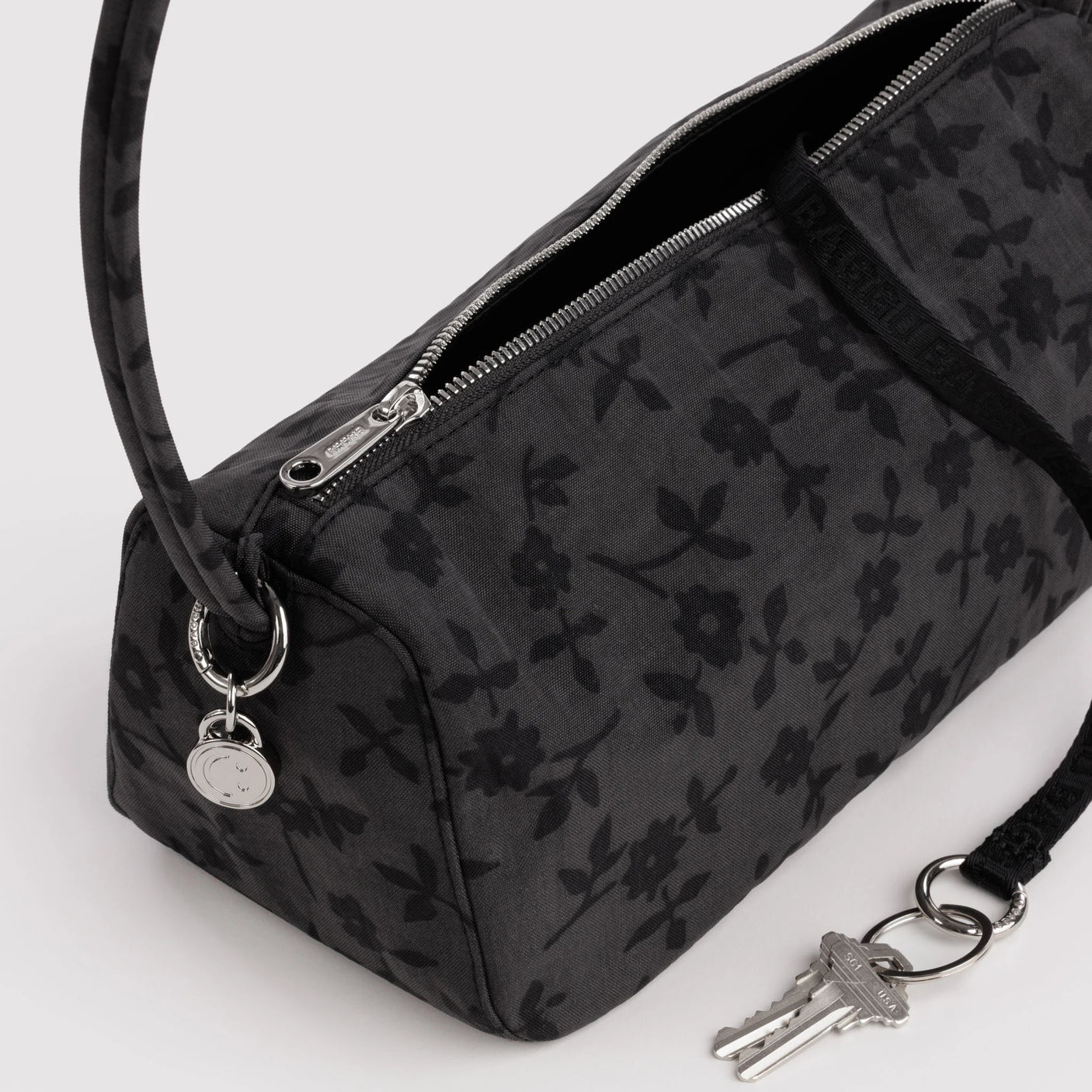 Baggu Nylon Loaf Bag - Charcoal Ditsy Floral